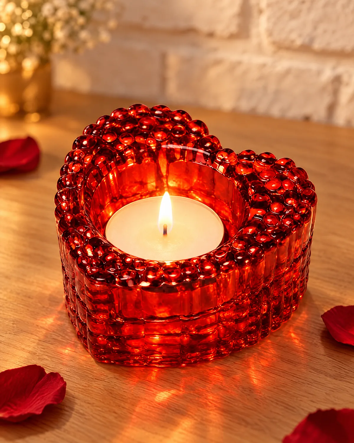 Heart Tealight Holder, Ruby Red